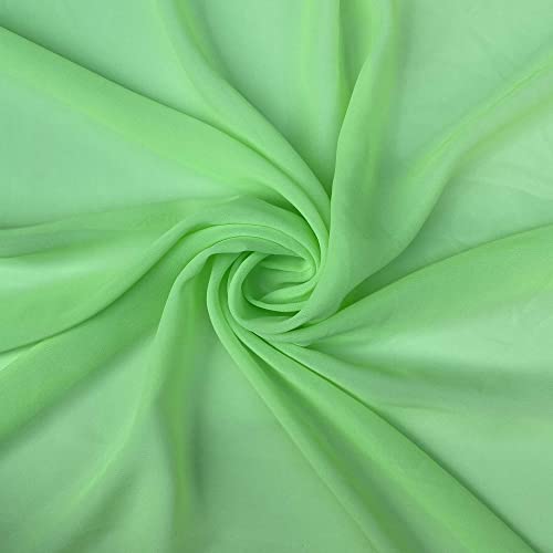 Discover Lifestyle & Fashion Fabrics Chiffon-Stoff, durchscheinend, weiches Polyester, leicht, für den Sommer, gewebt, Schneidern, Drapierstoff, 150 cm breit, Meterware (Limettengrün) von Discover Lifestyle & Fashion Fabrics