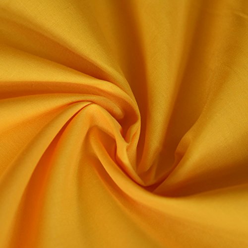 Einfarbiger Polycotton Stoff Poly Baumwoll Kleid Bastelmaterial 45 Zoll – 112 cm Breit 60+ Farben (Sonnenuntergangsgelb, 1/2 Meter) von Discover Lifestyle & Fashion Fabrics