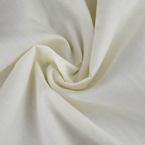 Einfarbiger Polycotton Stoff aus Poly Baumwollkleid Bastelmaterial 45 Zoll – 112 cm Breit, 60+ Farben (Elfenbein, Meter) von Discover Lifestyle & Fashion Fabrics