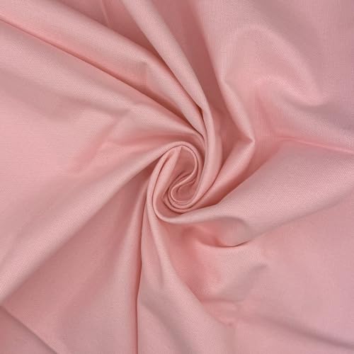 Gewaschener Baumwoll-Leinenstoff, einfarbig, 100 % Baumwolle, für Kleidung, Taschen, Polster, Heimtextilien, 150 cm breit (pro halber Meter, Babyrosa) von Discover Lifestyle & Fashion Fabrics