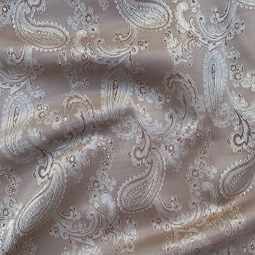 Paisley Jacquard-Poly-Viskose, gewebt, Polsterstoff, Kleiderfutter, Drapierstoff, 150 cm breit (Meterware, hautfarben) von Discover Lifestyle & Fashion Fabrics