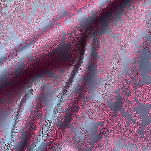 Paisleymuster, Jacquard-Poly-Viskose, gewebt, Polsterstoff, Anzugfutter, Drapierstoff, 150 cm breit (Meterware, Violett/Kirschrot) von Discover Lifestyle & Fashion Fabrics