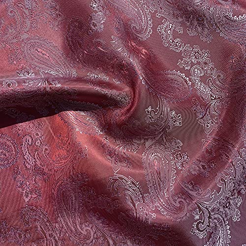 Paisleymuster, Jacquard-Poly-Viskose, gewebt, Polsterstoff, Anzugfutter, Drapierstoff, 150 cm breit (Meterware, Weinrot/Weiß) von Discover Lifestyle & Fashion Fabrics