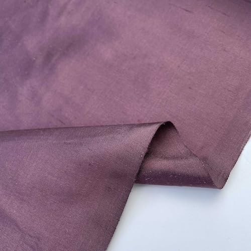 Reine 100 % chinesische Rohseide, Handwebstuhl, Dupion, natürliche Slub-Textur, luxuriöses Brautkleid, Kissen, Polsterstoff, 137 cm breit (Meterware, Aubergine) von Discover Lifestyle & Fashion Fabrics