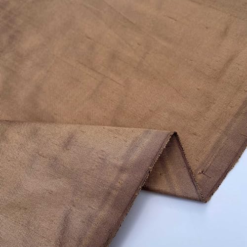 Reine 100 % chinesische Rohseide, Handwebstuhl, Dupion, natürliche Slub-Textur, luxuriöses Brautkleid, Kissen, Polsterstoff, 137 cm breit (Meterware, antik) von Discover Lifestyle & Fashion Fabrics