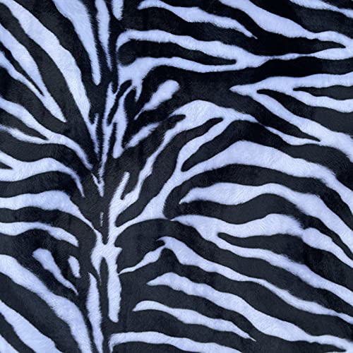 Velboa Kunstfell, sehr weich, Ponyhaut, Veloursstoff, Bastelmaterial, 150 cm breit (pro halber Meter, Zebra) von Discover Lifestyle & Fashion Fabrics