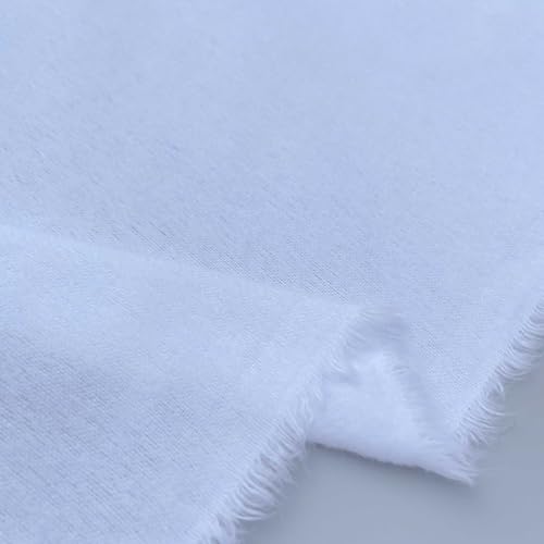 Winceyette Wynciette Flanellstoff, 100 % gebürstete Baumwolle, weich, 105 cm breit, pro halber Meter, Weiß von Discover Lifestyle & Fashion Fabrics
