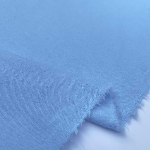 Winceyette Wynciette Wynciette Flanellstoff, 100 % gebürstete Baumwolle, 101,6 cm – 105 cm breit (pro halber Meter, Hellblau) von Discover Lifestyle & Fashion Fabrics