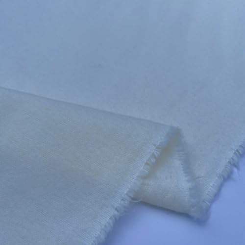 Winceyette Wynciette Wynciette Flanellstoff, 100 % gebürstete Baumwolle, 101,6 cm – 105 cm breit (pro halber Meter, cremefarben) von Discover Lifestyle & Fashion Fabrics