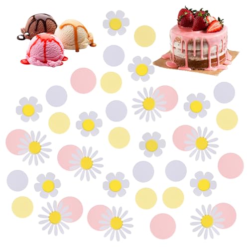 Disnace 100 Stück Gänseblümchen Papierkonfetti Konfetti Geburtstag Gänseblümchen Deko Gänseblümchen Konfetti Hochzeit Tischdeko Baby Shower Deko Konfetti Blumen Konfetti Tischdeko Geburtstag (Pink) von Disnace