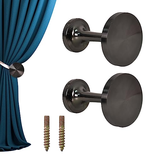 Disnace 2 Curtain Tie Backs Hooks,Black Curtain Holdbacks Metal,Wall Mounted Decorative Antique Round Medallion Window Drapery Tiebacks Holders von Disnace