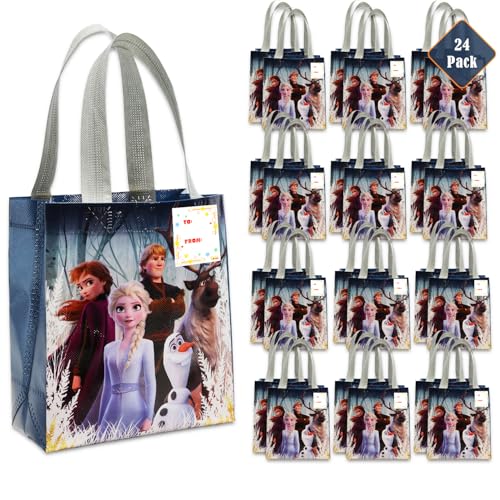 Disney Die Eiskönigin Partygeschenktüten-Set – 24 Stück 8 Stück in Eiskönigin Partytüten für Kinder, wiederverwendbare Mini-Taschen, Disney Die Eiskönigin Geburtstagsparty-Zubehör von Disney