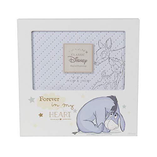 Disney Fotorahmen mit I-Aah aus Winnie Puuh aus der Serie „Magical Beginnings“, mit englischer Aufschrift „Forever In My Heart“, aus mitteldichter Faserplatte, 10 x 15 cm von Disney