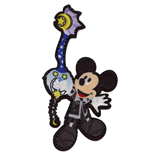 Disney Mickey Mouse Patch Kingdom Hearts bestickt zum Aufbügeln, schwarz, 4,2 cm breit x 7,6 cm hoch von Disney