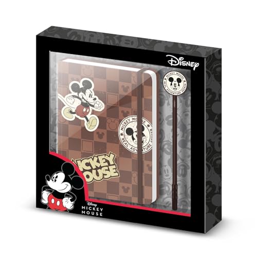 Disney Micky Maus Journey-Geschenkbox mit Tagebuch und Fashion Kugelschreiber, Braun von Disney