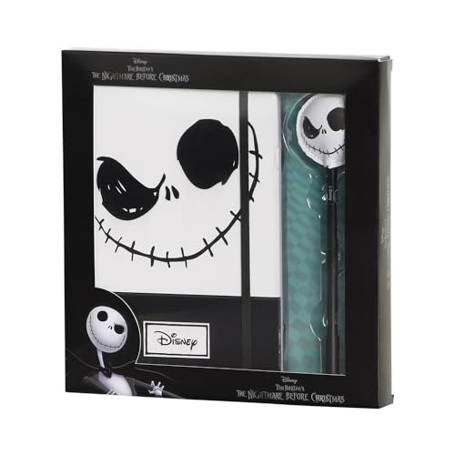 Disney Nightmare Before Christmas Face-Geschenkbox mit Tagebuch und Fashion Kugelschreiber, Schwarz, 22,4 x 23,2 cm von Disney