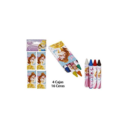 Disney - Packung Wachsfarbe 4 Boxen x 4 Wachs, Prinzessin-, 16 Stück von Disney