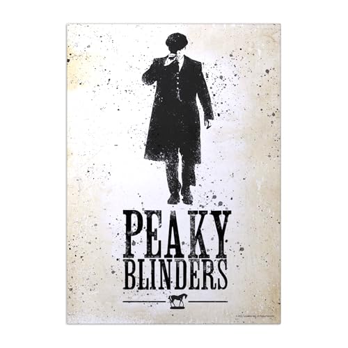 Displate Peaky Blinders Metallposter Peaky Blinders Poster Peaky Blinders Merch Peaky Blinders Bild Peaky Blinders Leinwand Stencil - Peaky Blinders Stencil Poster 32x45cm von Displate