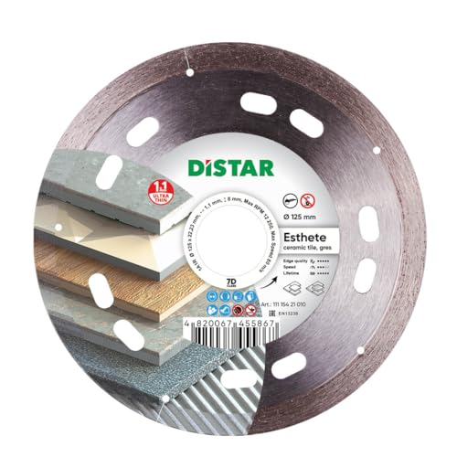 Distar Diamanttrennscheibe Fliesen Professional Diamanttrennscheibe für harte Keramik Ã˜125 mm : ESTHETE 1A1R Turbo 125mm. Distar von Distar