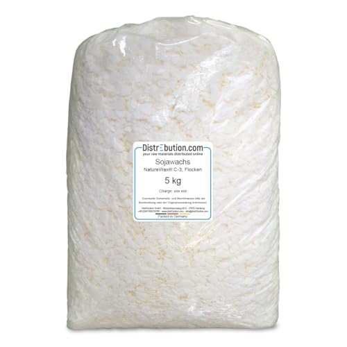 Sojawachs Flocken 5kg Kerzenwachs NatureWax® C-3 zum Kerzen gießen von DistrEbution.com