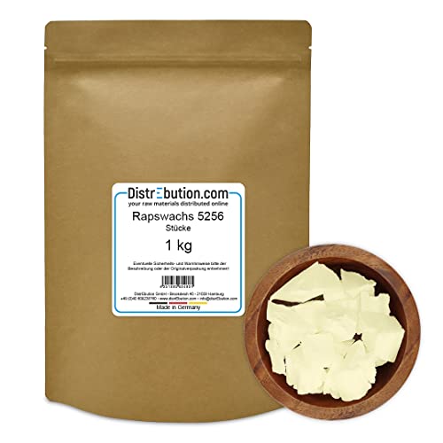 Rapswachs Kerzenwachs 1kg für Gläser- & Dosenkerzen Made in Germany von DistrEbution.com