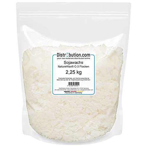 Sojawachs Flocken 2,25kg Kerzenwachs NatureWax® C-3 zum Kerzen gießen von DistrEbution.com