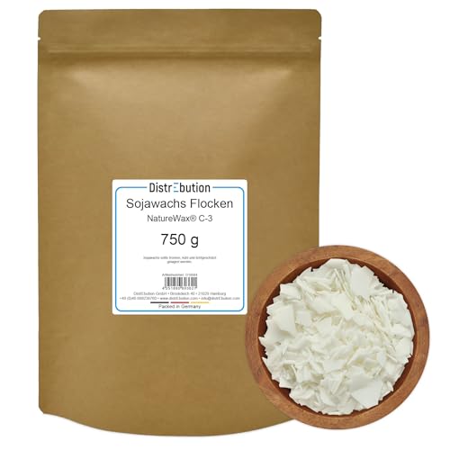 Sojawachs Flocken 750 g NatureWax® C-3 natürliches Wachs für Kerzen gießen Kerzenwachs Kerzenherstellung von DistrEbution.com