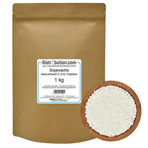 Sojawachs für Kerzen 1kg Pastillen NatureWax® C-310 Kerzen gießen Naturwachs von DistrEbution