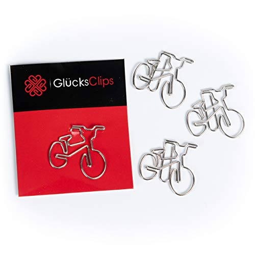 Büroklammern, 11x Büroklammer Motiv Fahrrad, als Deko oder Lesezeichen. Paperclip I Paper Clips, Briefklammer oder Bookmark, für Büro oder Zuhause, C011 von Ditac