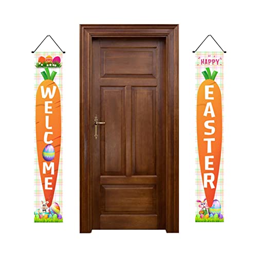 Ditanpu Ostern hängende Banner - Frühling Zeichen Ostern Türhänger,Indoor Outdoor Spring Decor Fotografierequisiten für Familie, Freunde, Nachbarn von Ditanpu