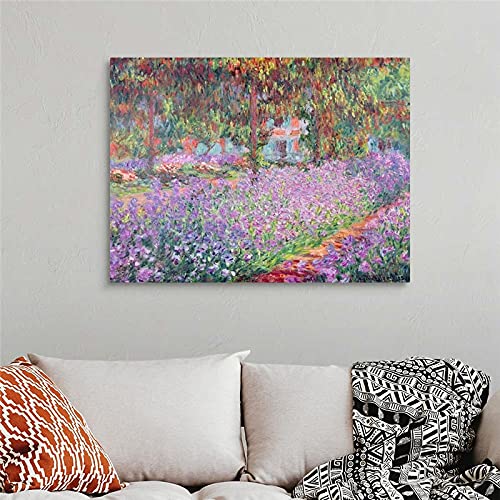 Kunstdruck auf Leinwand Claude Monet Der Garten des Künstlers in Giverny Ölgemälde Kunstwerk Bild Moderne Wanddekoration Heimdekoration 70 x 100 cm Rahmenlos von Dittelle