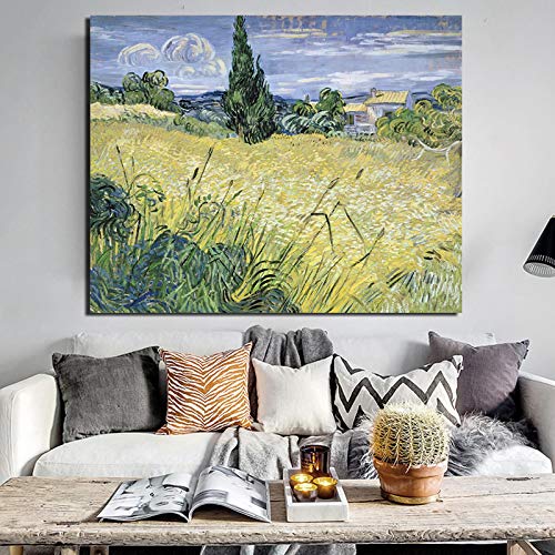 Van Gogh Grünes Weizenfeld mit Zypresse Leinwand Gemälde Wohnzimmer Wohnkultur Moderne Wandkunst Ölgemälde Poster Bild 60x80cm Rahmenlos Van Gogh Grünes Weizenfeld mit Zypresse Leinwand Gemälde Wohnzimmer Wohnkultur Moderne Wandkunst Ölgemälde Poster Bild 60x80cm Rahmenlos von Dittelle
