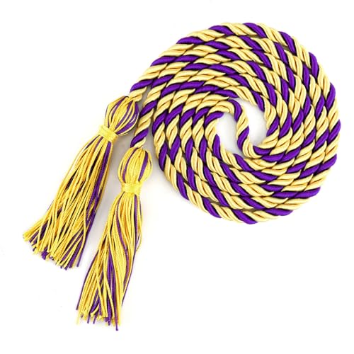 Lila Gold Abschlusskordel Kordeln für Abschluss 2024 Graduation Quaste Cord Honor Cords, 170,2 cm lange geflochtene Abschlussseile Schnüre für Abschlussdekorationen Junggesellenkleid, Master Doktoral von Diueoly