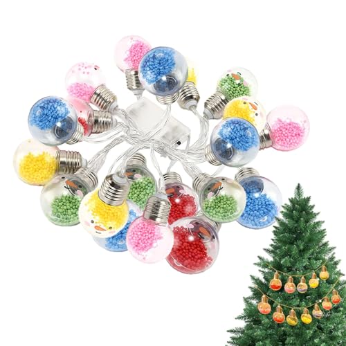 Diuyzoc Weihnachtsbaum- , wasserdichte Lichterkette, 3 m, Weihnachtsdekoration, LED- , wasserdicht, bunte Blasen, Lichterkette für den Weihnachtsbaum von Diuyzoc