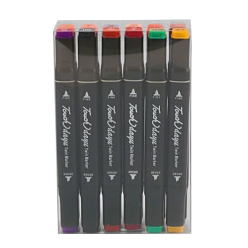 Quick Drying Marker Pens | Double Tip Ink Pens | Fade Resistant Drawing Pens | Quick Dry Art Supplies | 12 Piece Marker Set | Comfortable Grip Tip for Drawing and Painting von Diuyzoc