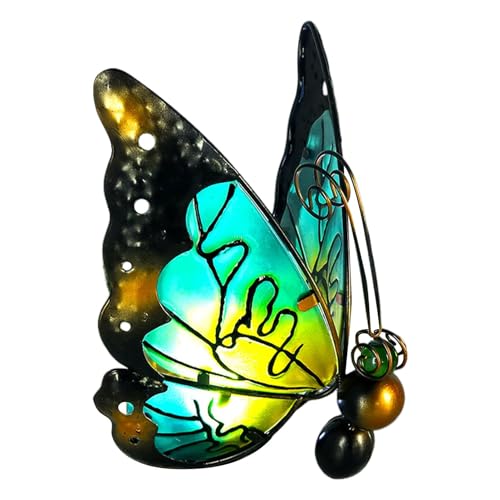 Solar Schmetterling Lichterkette Garten Solarleuchten Wetterfeste Haltbarkeit Mühelose Einrichtung 26CM Lila/Blau für Regentage Schneetage von Diuyzoc