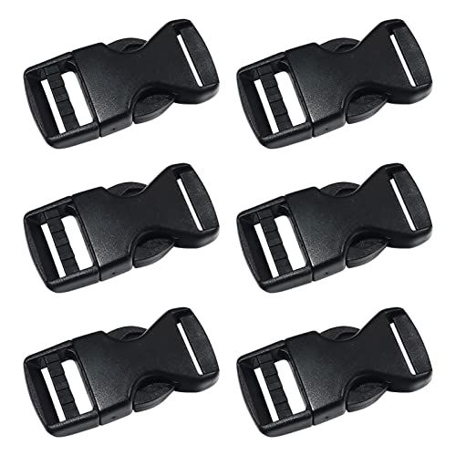 Divono 6 Stück Steckschnallen,20mm Steckverschluss,Schnallen mit seitlicher Freigabe,Seitliche Entriegelung Schnallen,Ersatzschnalle Buckle für Rucksack, Klippverschlüsse für Rucksack(Schwarz) von Divono