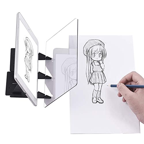 Tracing Drawing Board, Sketch Mirror Reflection Board with 5 Brackets, Easy Drawing Sketching Tool Suitable for Paper, White Cloth, Nonwoven Fabrics, von Diyeeni