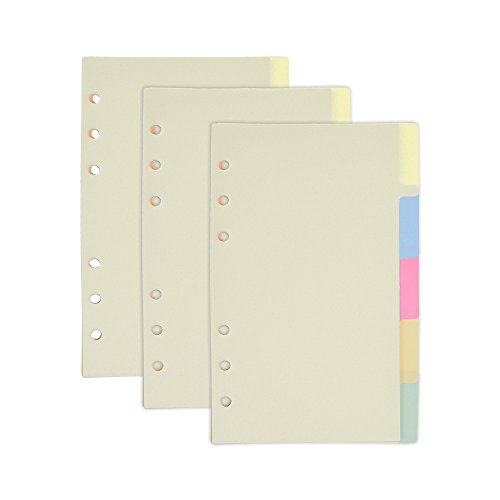 3 Set Papierteiler Registerkarten für 6 Löcher Ringbücher Filofax Notebooks Reisetagebuch Journal Planer (A6 Größe) von Diyfixlcd