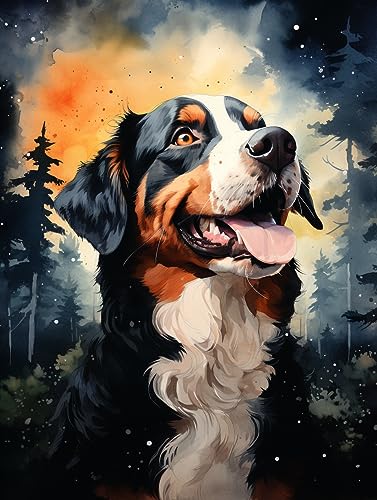 Diymood 5D Diamant Painting Kit Hunde - DIY Diamond Painting Sternenhimmel Bilder Zubehör für Runde Diamond Kreuzstich Stickerei - Dekorative Kunst für Büro und Zuhause - Wandbild 30x40 cm von Diymood