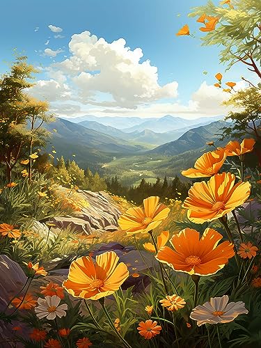 Diymood DIY Diamond Painting Blume Kit – 5D Diamant Bilder Landschaft für Erwachsene | Kunstvolle Strass Stickerei Sets für Home Dekoration | 30X40 cm Wanddekoration von Diymood