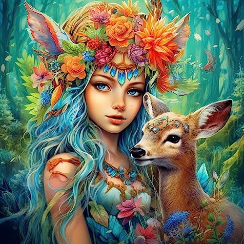 Diymood DIY Diamond Painting Elfe Kit – 5D Diamant Bilder Wald für Erwachsene | Kunstvolle Strass Stickerei Sets für Home Dekoration | 30X30 cm Wanddekoration von Diymood