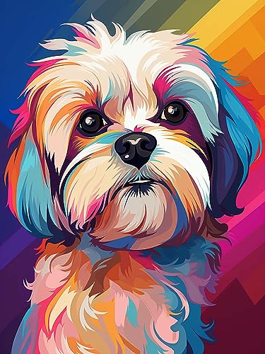 Diymood DIY Diamond Painting Hund Kit – 5D Diamant Bilder Farbenfroh für Erwachsene | Kunstvolle Strass Stickerei Sets für Home Dekoration | 30X40 cm Wanddekoration von Diymood