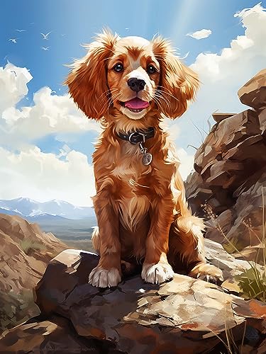 Diymood DIY Diamond Painting Hund Kit – 5D Diamant Bilder Tier für Erwachsene | Kunstvolle Strass Stickerei Sets für Home Dekoration | 30X40 cm Wanddekoration von Diymood