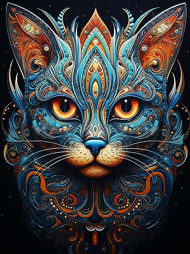 Diymood DIY Diamond Painting Katze Kit – 5D Diamant Bilder Abstrakt für Erwachsene | Kunstvolle Strass Stickerei Sets für Home Dekoration | 30X40 cm Wanddekoration von Diymood