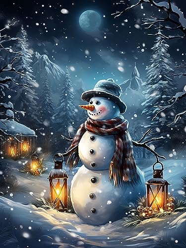 Diymood DIY Diamond Painting Schneemann Kit – 5D Diamant Bilder Weihnachten für Erwachsene | Kunstvolle Strass Stickerei Sets für Home Dekoration | 30X40 cm Wanddekoration von Diymood