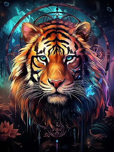 Diymood DIY Diamond Painting Traumfänger Kit – 5D Diamant Bilder Tiger für Erwachsene | Kunstvolle Strass Stickerei Sets für Home Dekoration | 30X40 cm Wanddekoration von Diymood