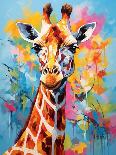 Goofong Diamond Painting Giraffe für Erwachsene - DIY 5D Diamant Malerei Blume Kit mit Vollbohrer, Runde Strasssteine, Kreuzstich, Mosaik Gemälde - Home Wand Dekor - 30x40cm von Diymood