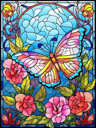 Showker 5D Diamant Painting Kit Schmetterling - DIY Blume Diamond Painting Bilder Zubehör für Runde Diamond Kreuzstich Stickerei - Dekorative Kunst für Büro und Zuhause - Wandbild 30x40 cm von Diymood