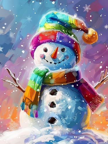 Showker 5D Diamant Painting Kit Weihnachten - DIY Schneemann Diamond Painting Bilder Zubehör für Runde Diamond Kreuzstich Stickerei - Dekorative Kunst für Büro und Zuhause - Wandbild 30x40 cm von Diymood